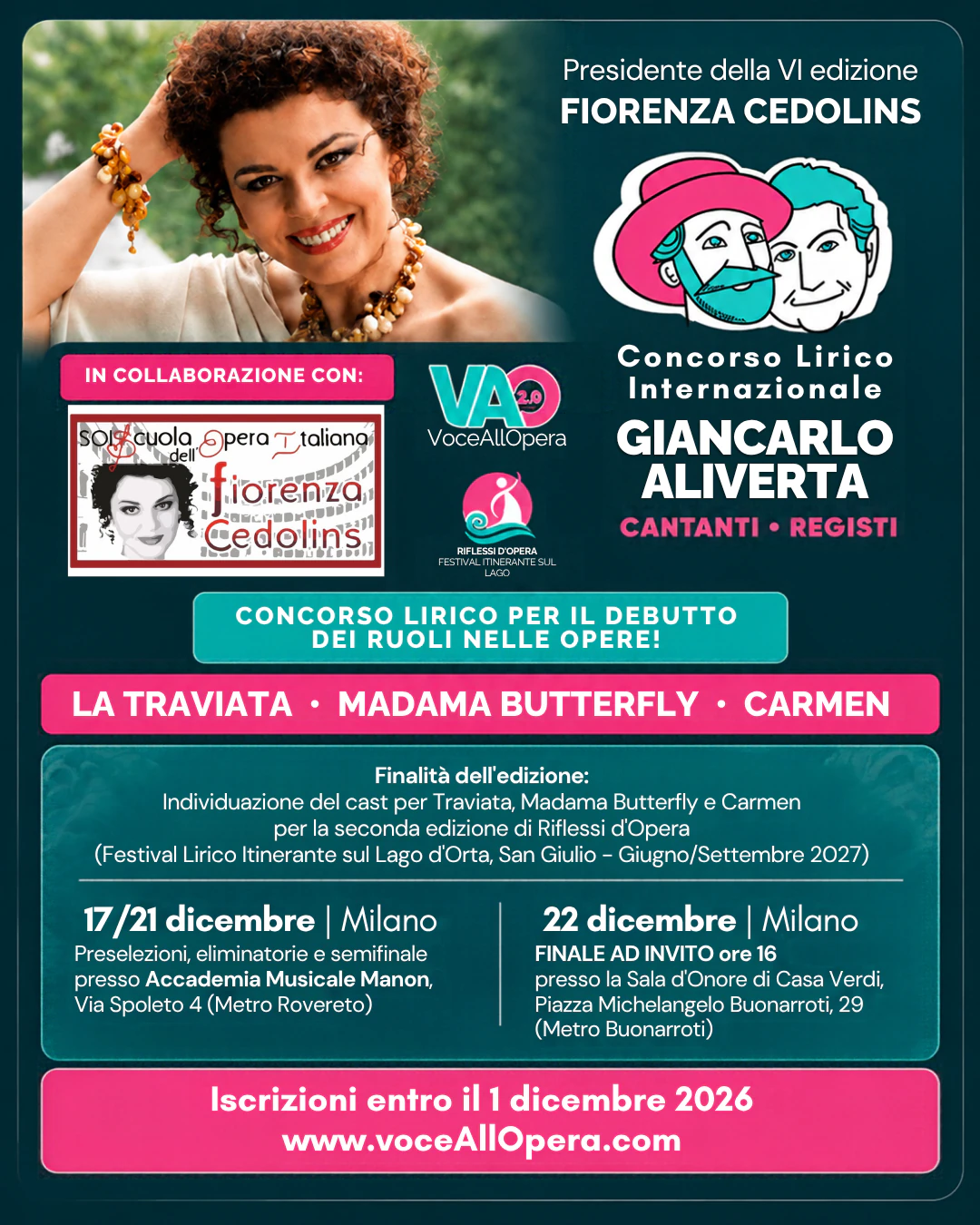 Concorso Lirico Internazionale Giancarlo Aliverta – 6ª edizione: iscrizioni aperte